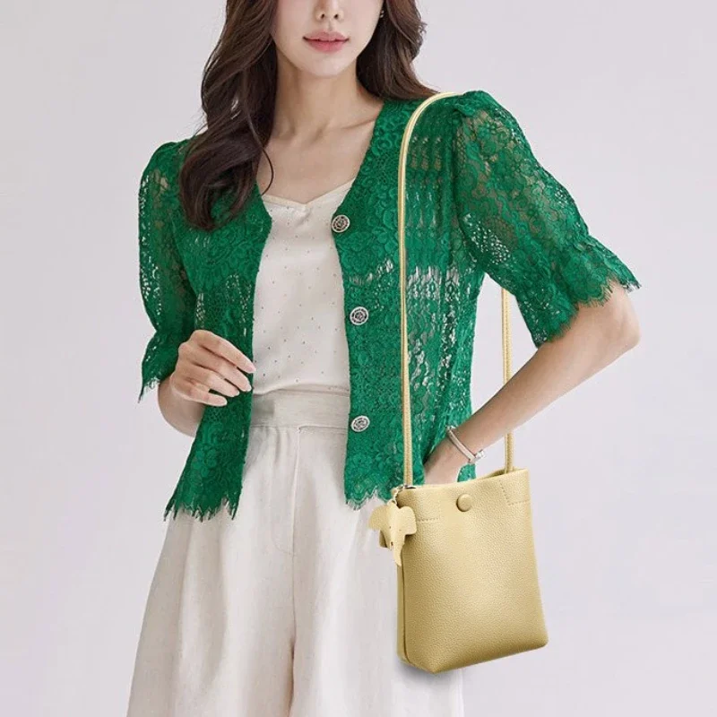 Women's Messenger Bag Crafted From Rich Leather Boasting Popular Classic Elegant and High-End Timeless Style ​
