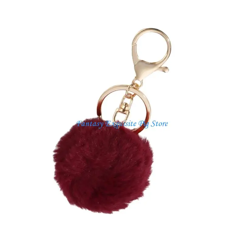 ديكورات سلسلة مفاتيح من البوليستر الناعم مع زخارف سلسلة مفاتيح من الكرات القطيفة القابلة للتبديل للتخصيص الإبداعي