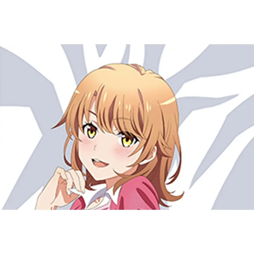 Iroha Isshiki Warm Chestnut Short Hair Youthful Girl Pillowcase Double Sided Printing Otaku Room Decoration