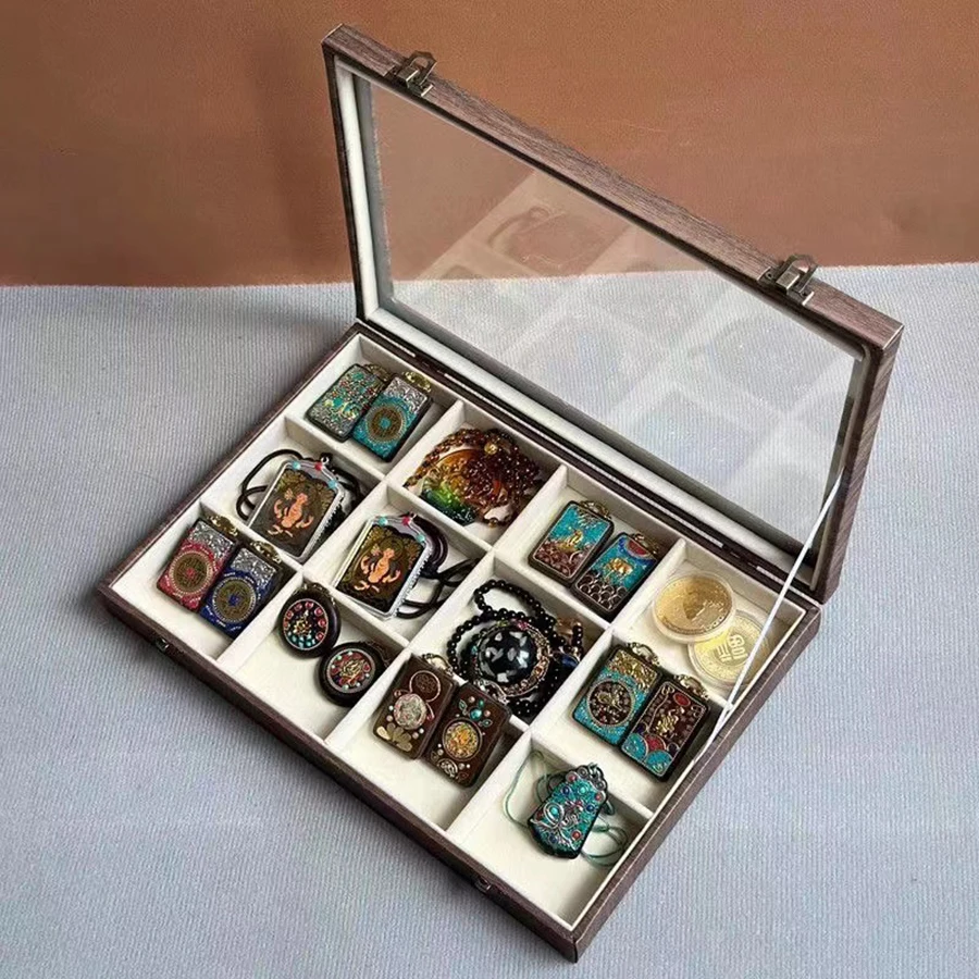 Fo Pai Storage Box Fo Pai Tang Brand Box with Lid Dustproof Jewelry, Antique Jade Plate Finger Storage Display Box