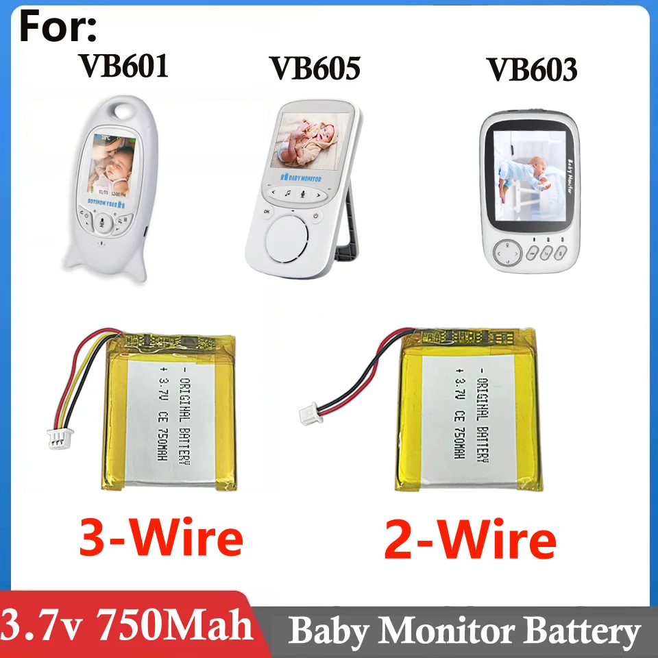 3.7V 750mAh baby monitor battery replacement for VB601, VB605, VB603 nanny security camera battery replacement