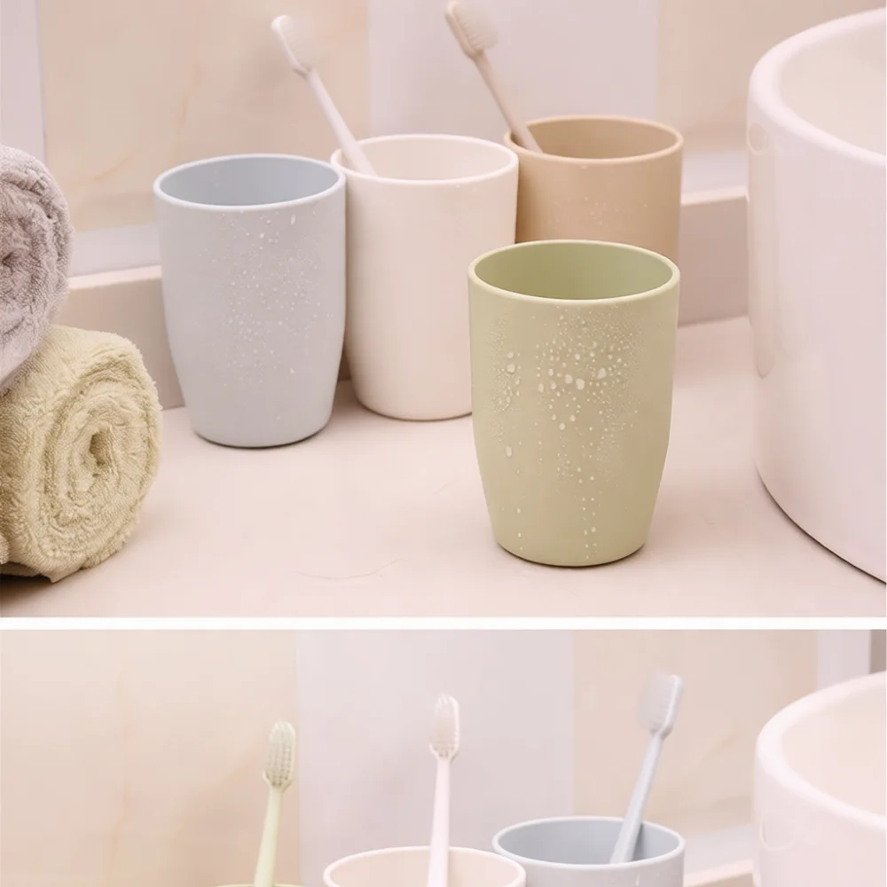 Simple Bathing Cup Pp Plastic Drinking Mug Round Toothbrush Holder Durable Bathroom Wash Accessory Household Daily Tool