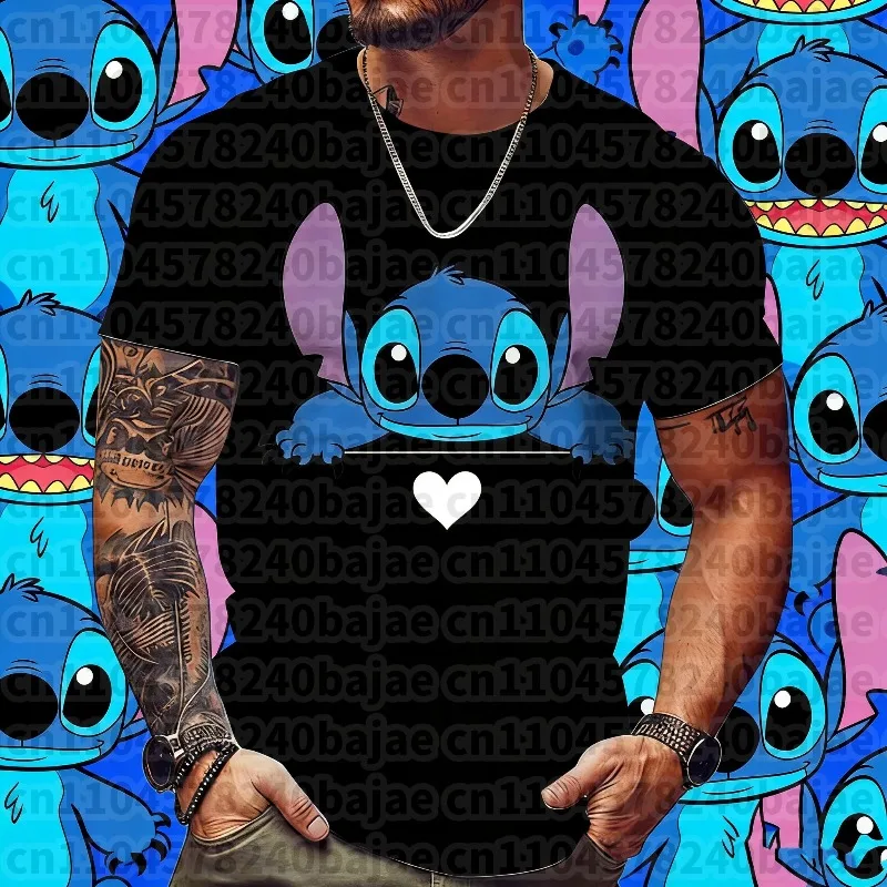 Disney Lilo Stitch 3D Printed T-shirts for Men Women O-neck Short Sleeve Casual Comfortable  Boys Girls Street Fashion Summer