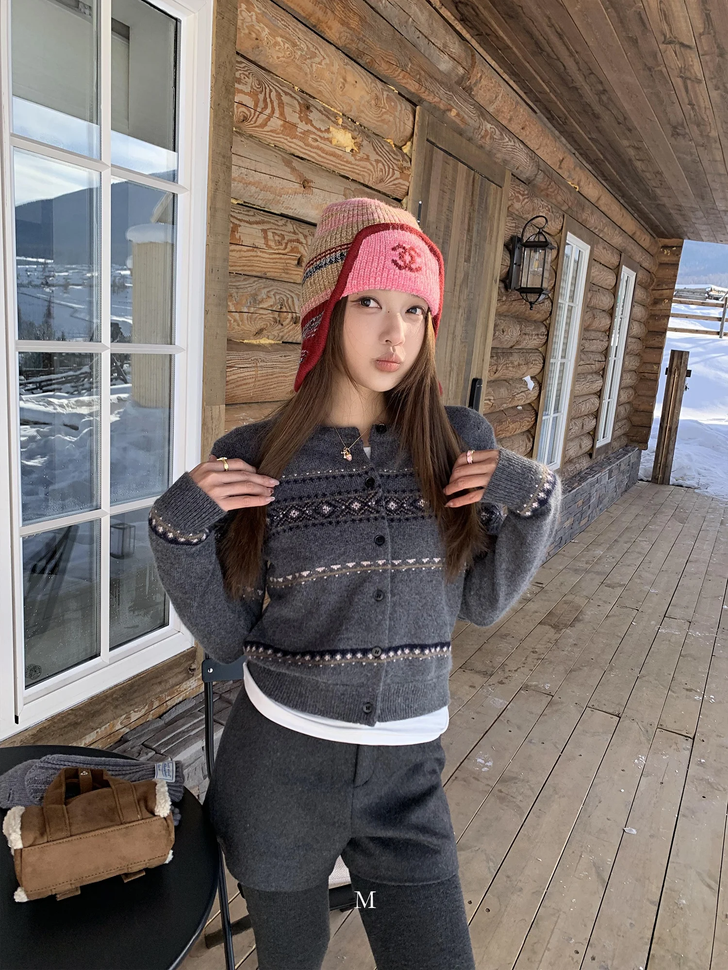 

Женский кардиган ChenMiFan Moka Secret Fair Isle с круглым вырезом, высококачественная верхняя одежда, мягкий кардиган с длинными рукавами