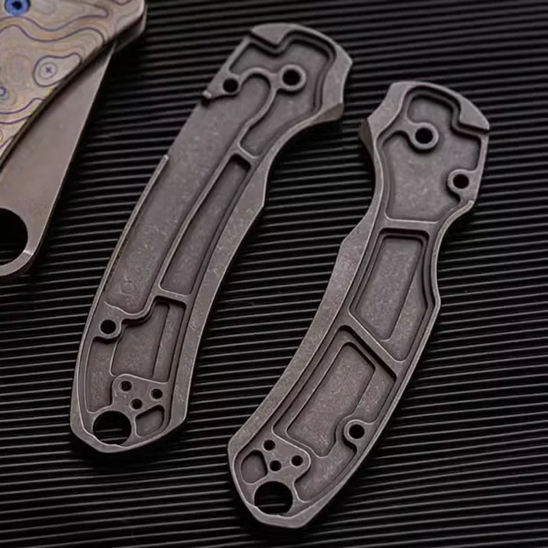 Imagem -02 - Titanium Alloy Handle Escalas para Spyderco Custom Made Para3 Facas Par