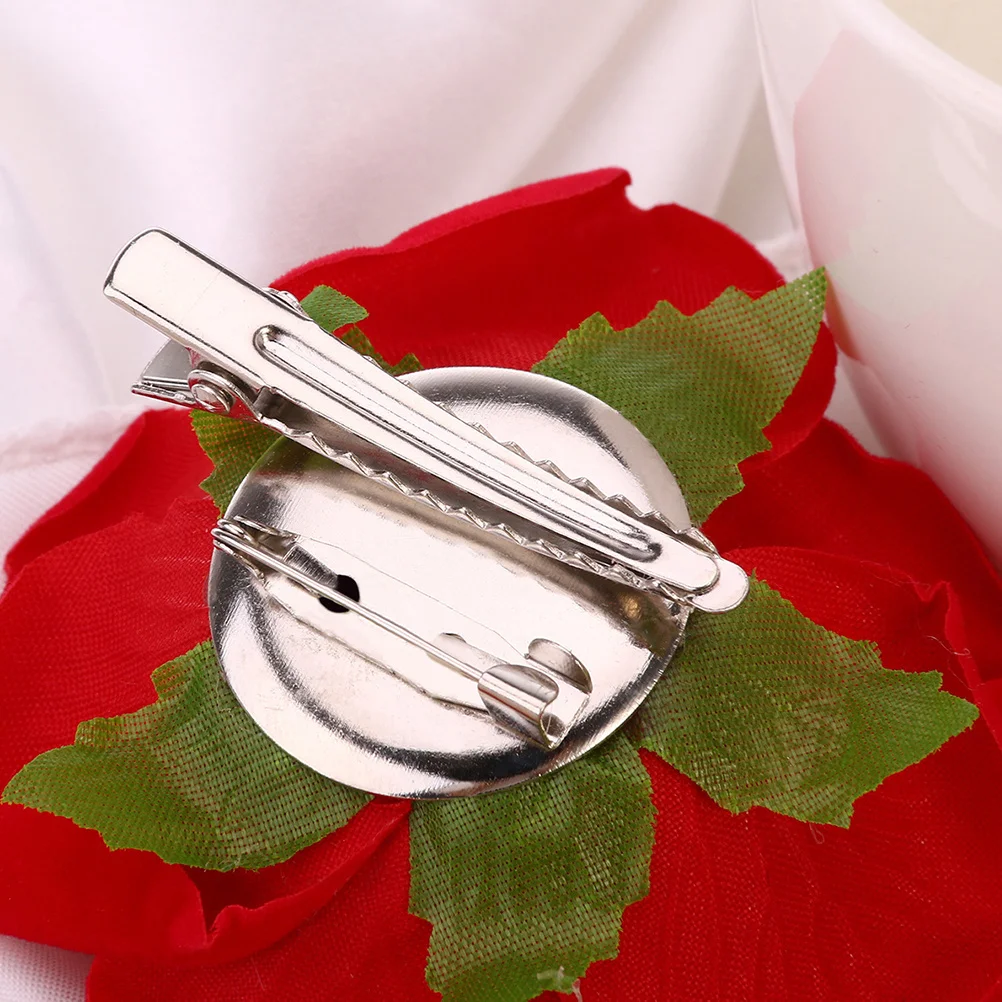 

4pcs Cloth Rose Hairpin Flower Brooch Diy Accessory For Hawaii Holiday Vacation Red Artificial Flower Clip Elegant Hair