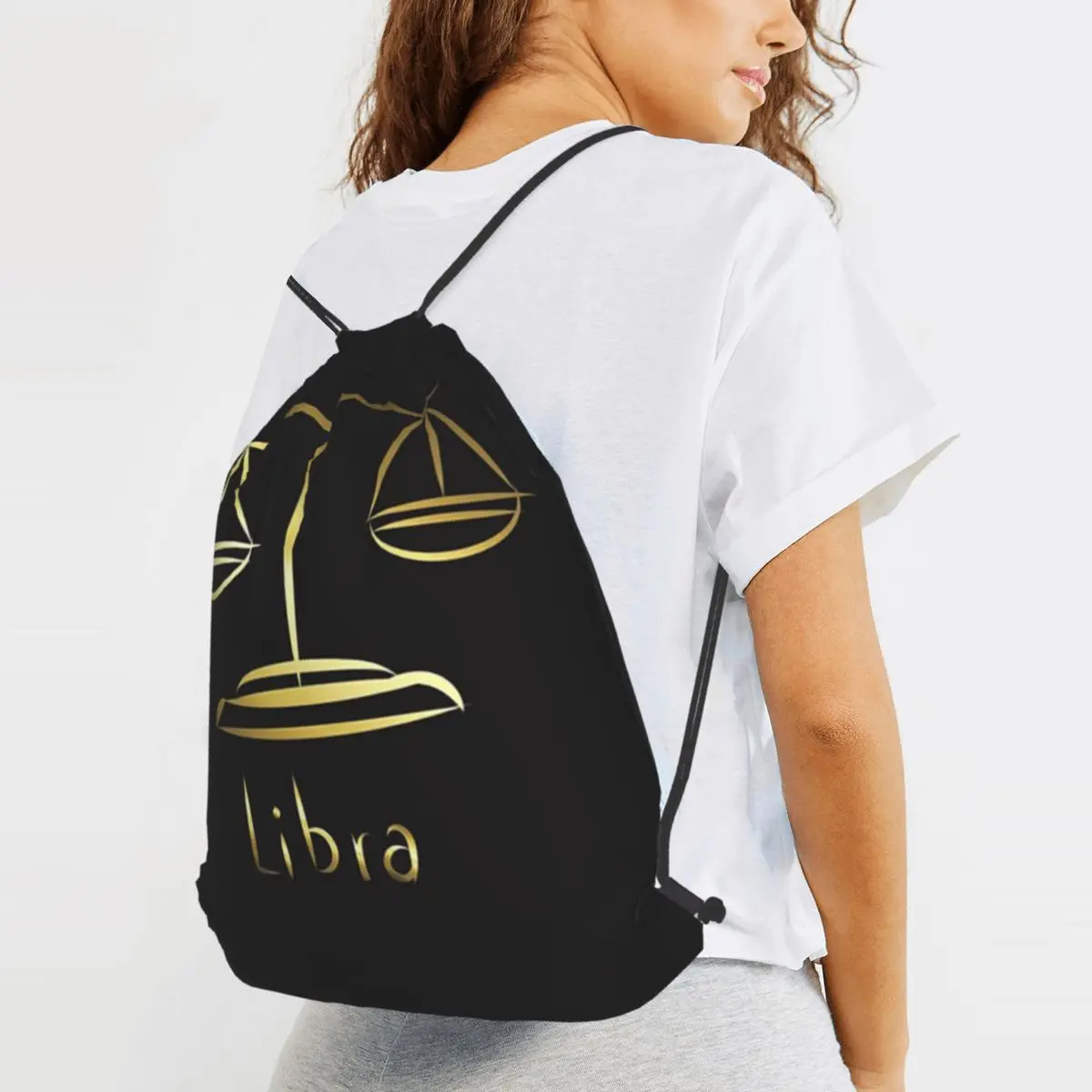 

Gold Scales Of Justice Law Logo Lawyer Legal Party Backpacks Fashion Drawstring Bags Sports Bag Book Bags for Travel School