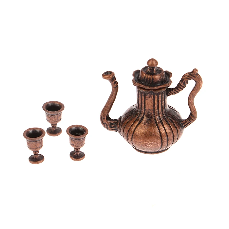 Service à vin l'inventaire de maison de courses, pichet à vin, théière, mini d'extraction avec tasse, modèle britannique, décor de jouet, accessoires de maison de beurre, 1 ensemble, 1:12