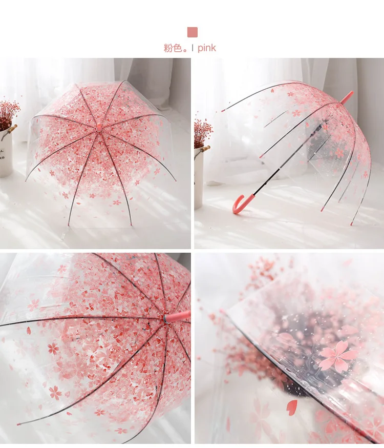 Petal Umbrella Long Handle Girl Art Goddess Candy Color Small Fresh Apollo Princess Transparent Umbrella Umbrella Academy Mini