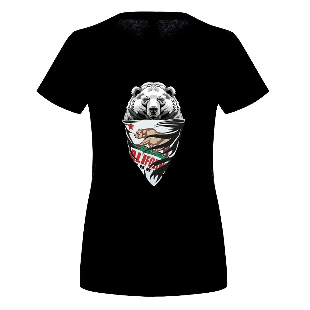 

California Republic Flag Triangular Scarf California Bear Graphic Women's T-Shirt