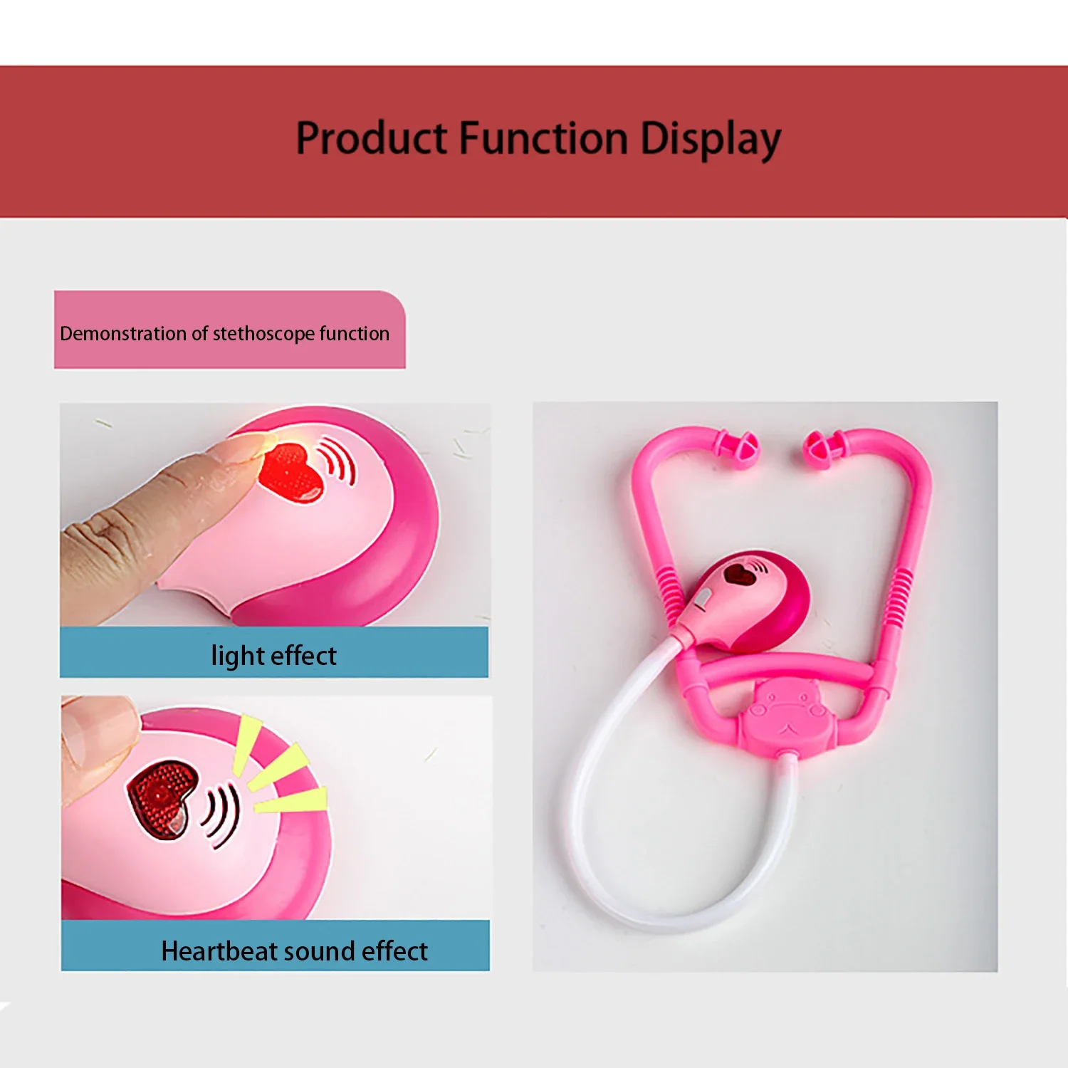 Medisch spel dat injecties verzamelt, stethoscoop enz. Speelgoed voor medisch gereedschap Kinderdokztset gereedschapskist