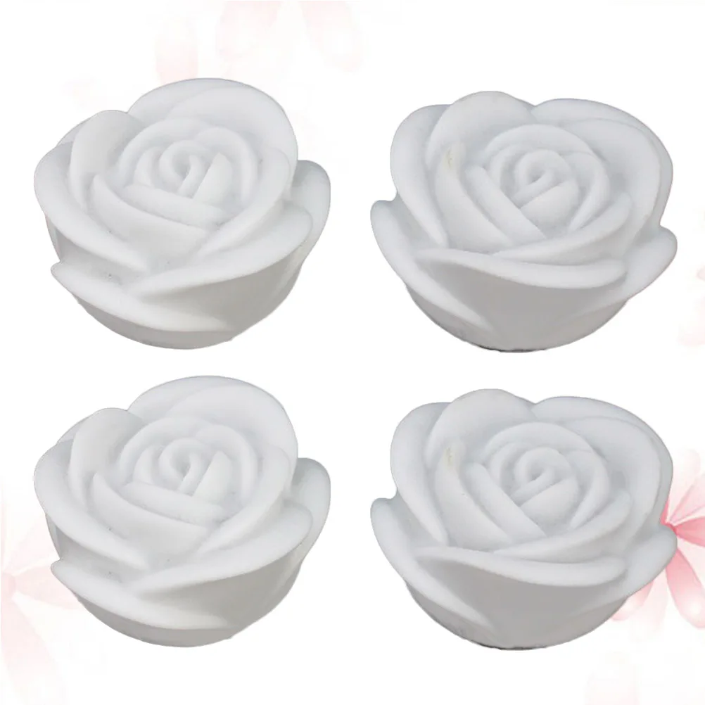 

4Pcs Rose Flameless Safe Wedding Decor Valentine Colorful Rose Lights Gifts Artificial Lantern Home Night
