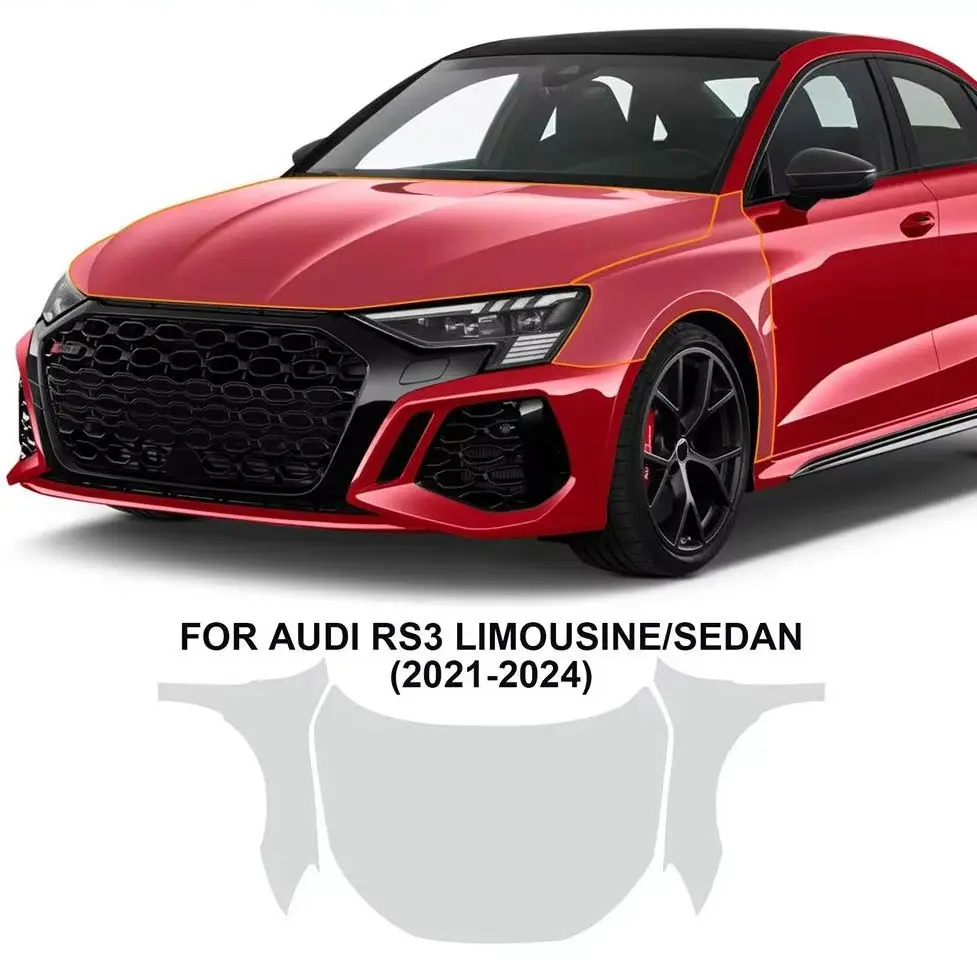 

For Audi RS3 LimousineSedan 2021-2024 TPU Bumper Scratch-Resistant Self-Healing Paint Protection Film Invisible Pre-cut PPF Kit﻿