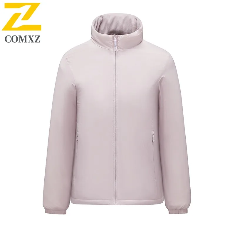 COMXZ 신상 면 코트 클래식 스탠드 칼라 야외용 따뜻한 코트 루즈핏 한국 스타일 패션 가을 겨울 두꺼운 의류