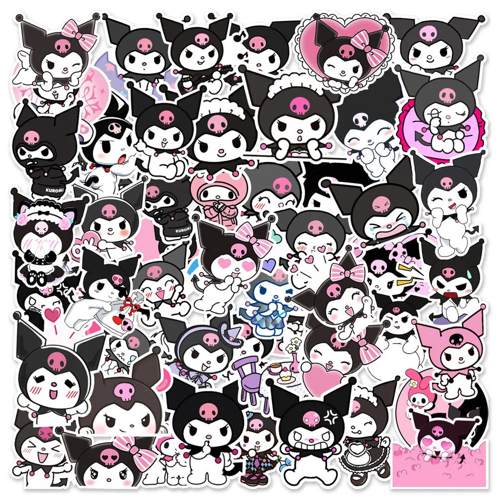 50/100pcs Kawaii Cartoon Sanrio Stickers Aesthetic Hello Kitty My Melody Kuromi Decals Decoration Cute Sticker for Kids Girls