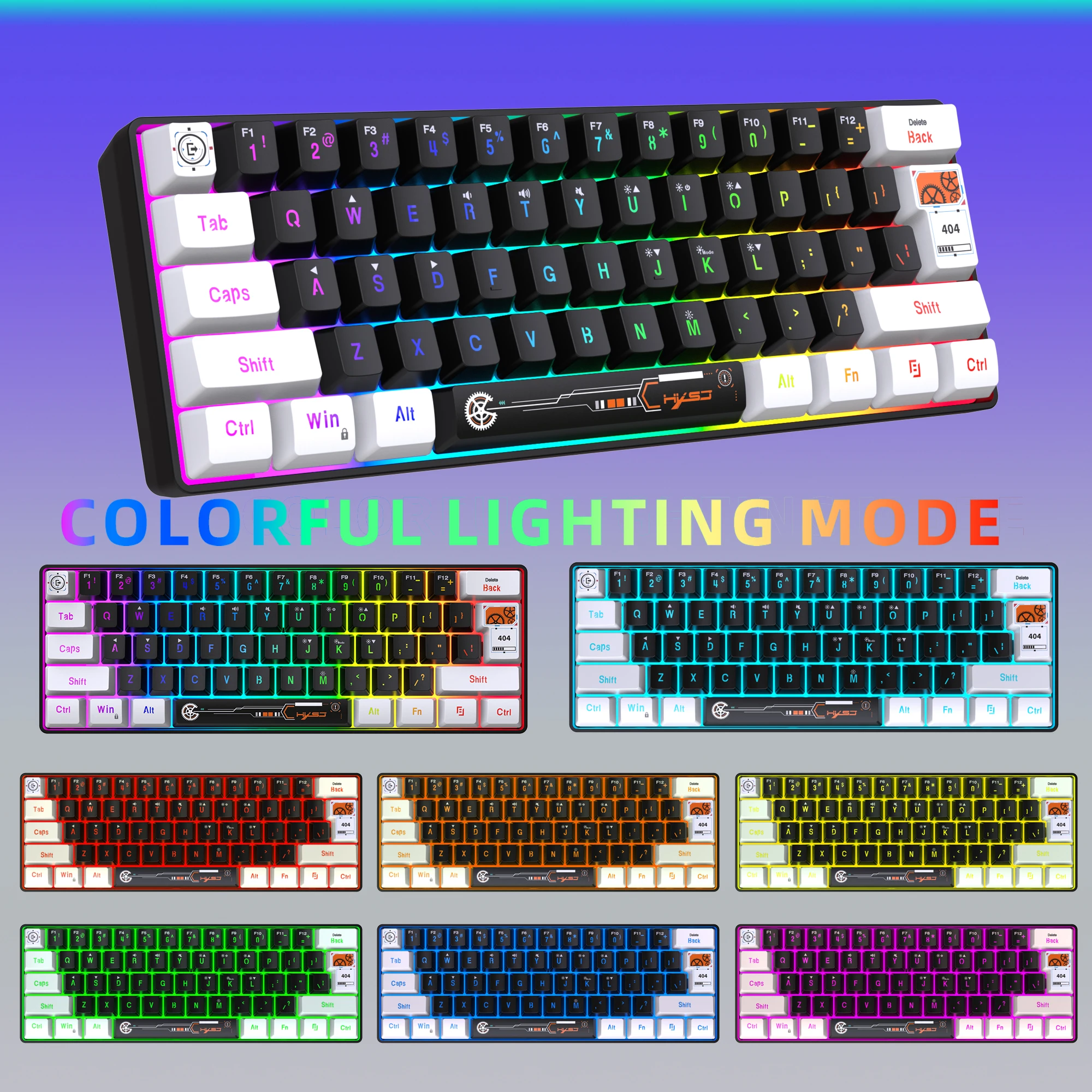 

60% Gaming Keyboard, Wired RGB Backlit Mini Keyboard, Ultra-Compact Anti-Ghosting No-Conflict 61 Keys Keyboard
