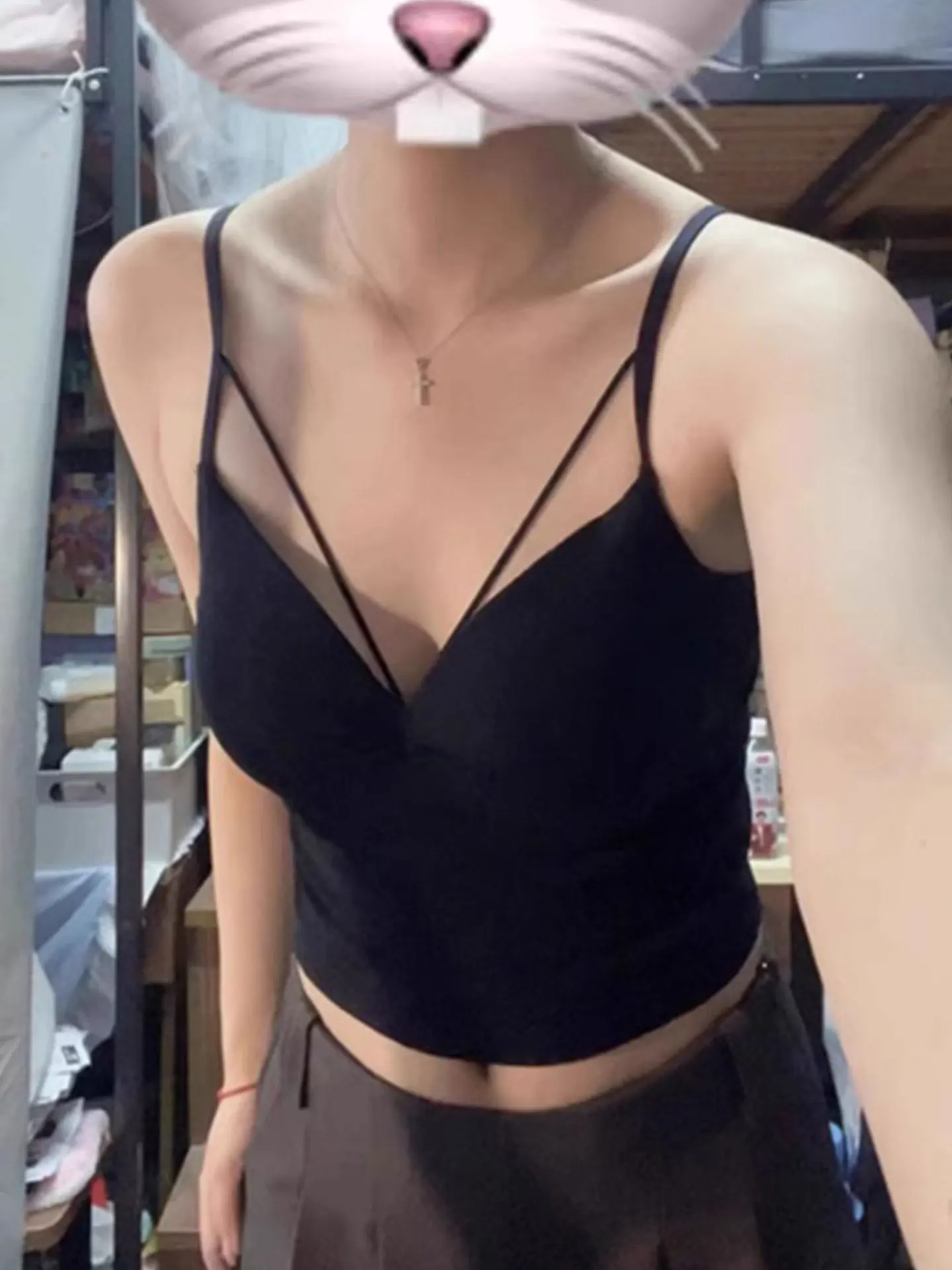 plus Size American Style Camisole Tank Top Women's Summer Bra Integrated Chest Pad Outerwear Sexy Top V-neck Sleeveless