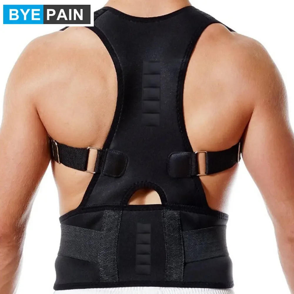 Magnetic Therapy Posture Support Back Brace -Adjustable Posture Corrector Brace Shoulder Back Support Belt- Relieves Neck, Back