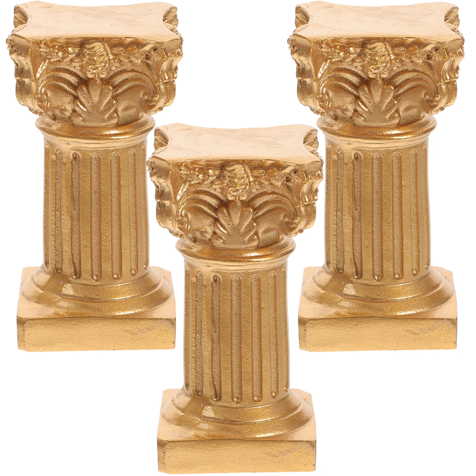 3 قطعة مجموعة حامل العمود الروماني الراتنج تمثال عمود صغير لسطح المكتب ديكور المنزل صور الدعامة حامل صغير