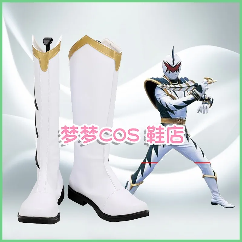 

Bakuryuu Sentai Abaranger AbareKiller Mikoto Nakadai Cosplay Costume Shoes Carnival Halloween Boots Handmade Faux Leather Boots