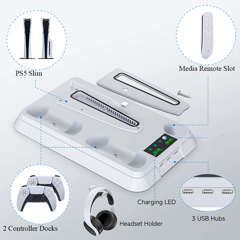 

Многофункциональная охлаждающая база YH66 — для стандартных PS5 (цифровых/дисковых), тонких (цифровых/дисковых) и профессиональных консолей