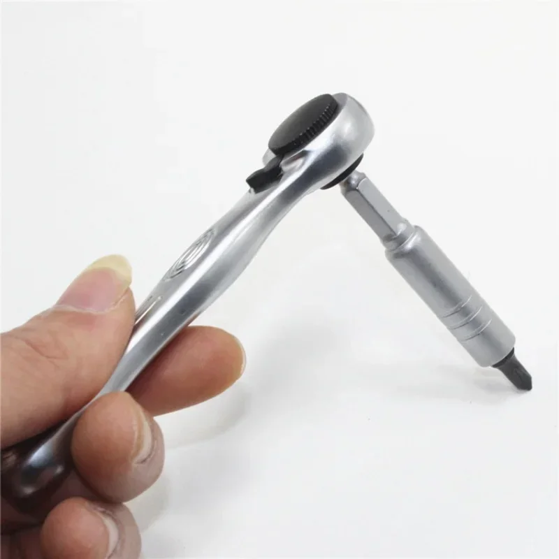 12Pcs Portable Mini Ratchet Wrench Close Quarter Adjustable Ratcheting Screwdriver Bits Set with 1/4 Drive Tool Sets