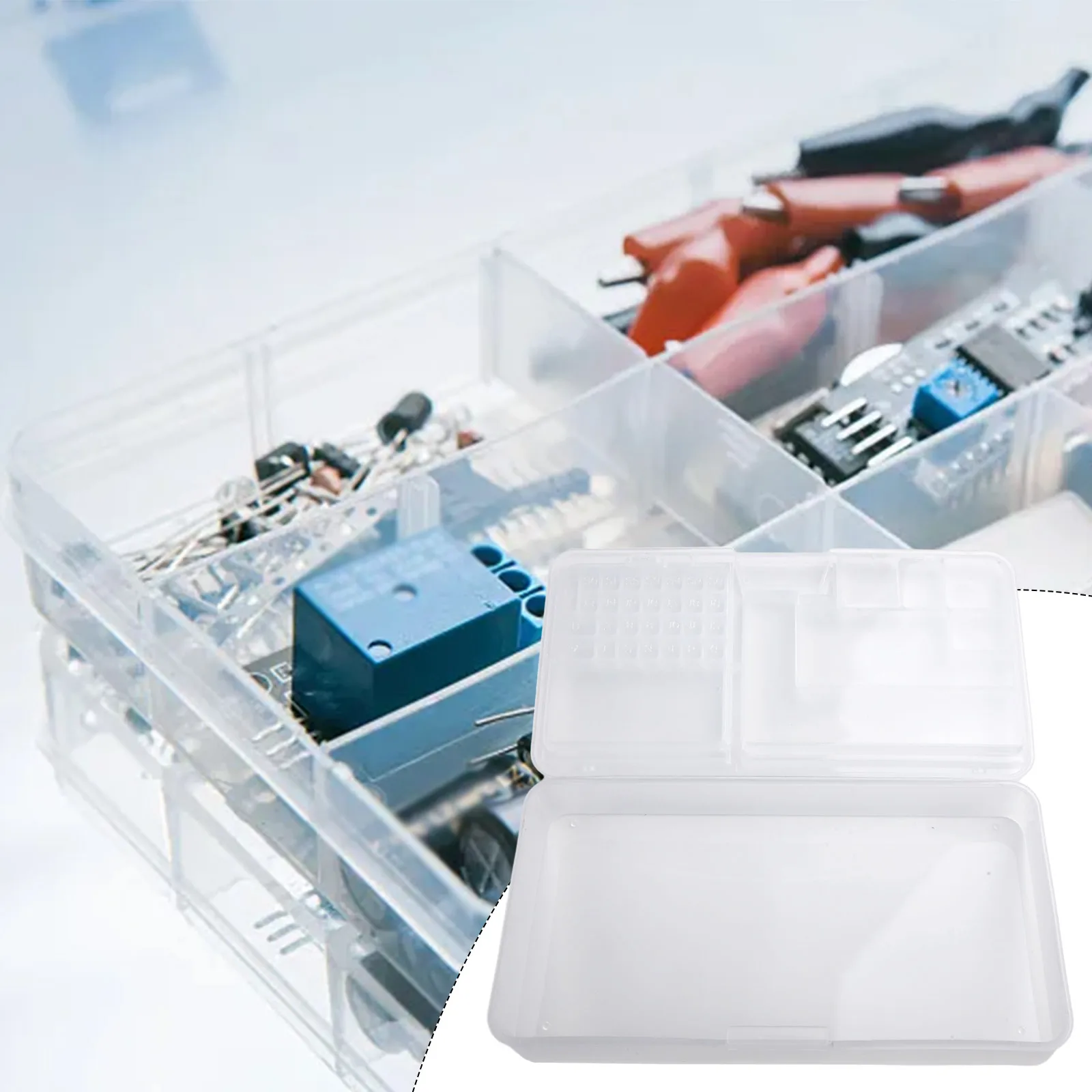 Transparent Rectangle Plastic Storage Box Screw Holder Case Organizer Container Rectangle Packaging Box For Jewellry Beads