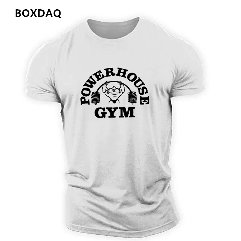 Gym Weightlifting Sports Men\'s T-Shirts Summer Short Sleeve Fitness Sports Male T Shirt  O-Neck Casual Loose Tops 6XL Plus Size