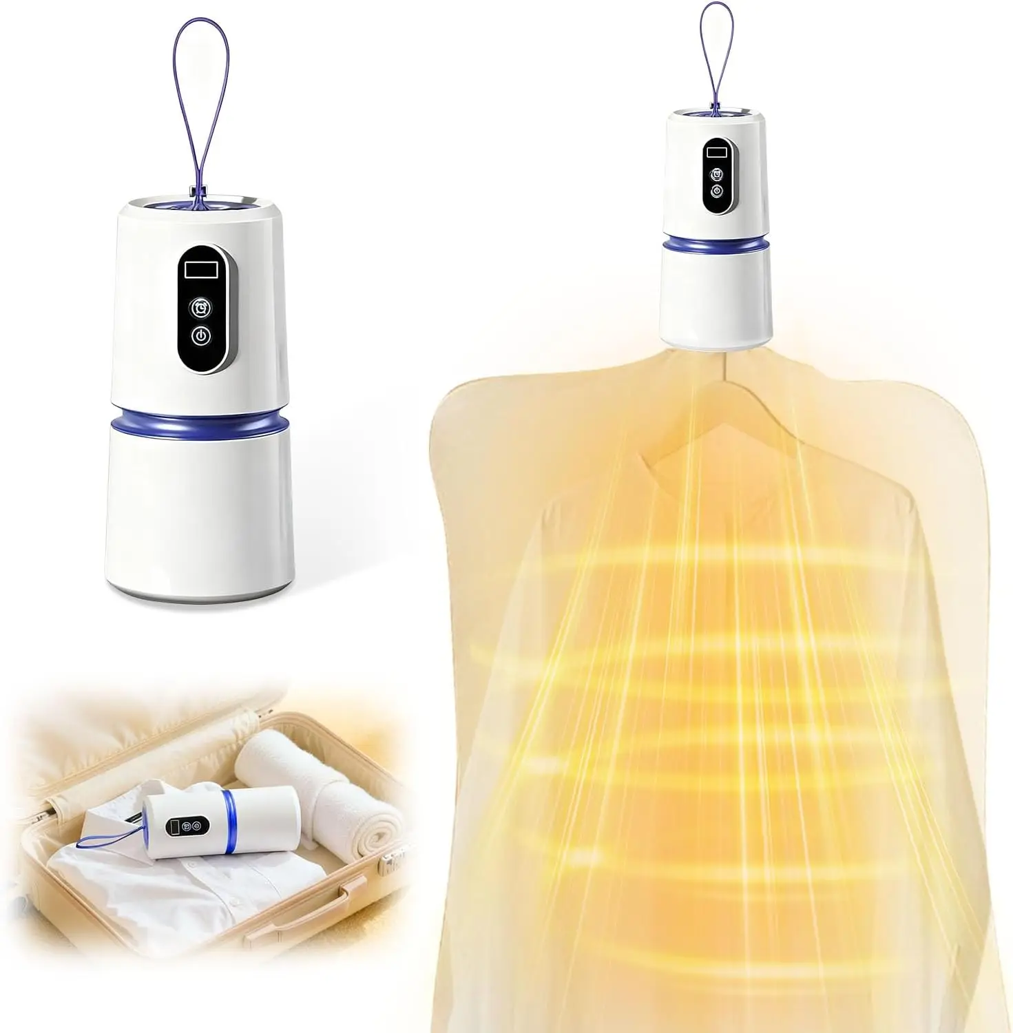 Portable Compact Mini Clothes Dryer - Quiet Foldable Travel Dryer with Timer for Apartment, RV, Dorm & Home