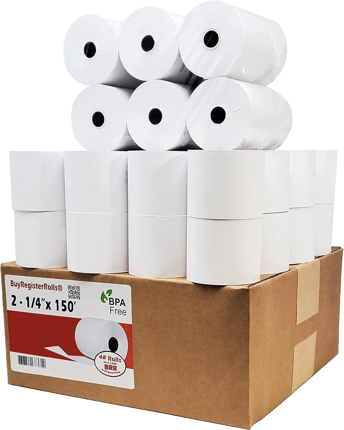 

50 Rolls 2.25×150ft 55GSM Receipt Paper，1-Ply Bond Calculator & Adding Machine Paper Roll