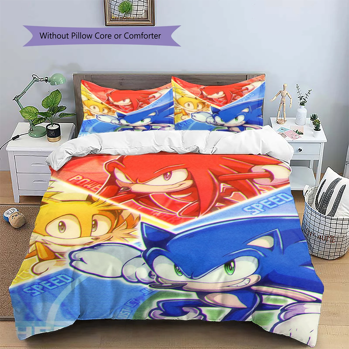 Sonic the Hedgehog Anime Daily Use Bedding Bedroom Decor Nice Fan Gift Patterned Duvet Cover Set -xia65 - view 3