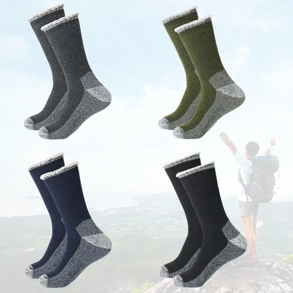

4 pairs unisex winter socks Half-tube wool socks For hiking machine moisture absorption and warmth Non-slip stockings (EU38-45)