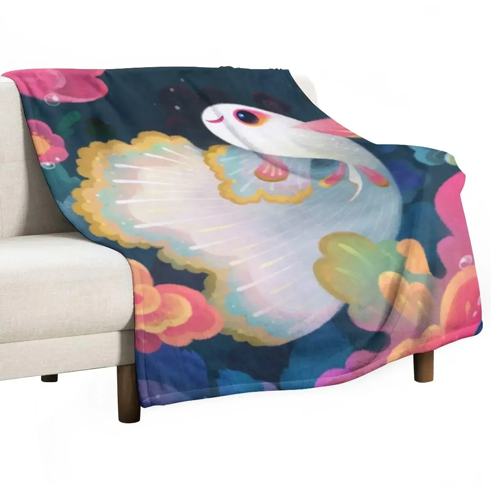 

Flower guppy Throw Blanket Flannel Fabric Thins Kid'S Blankets