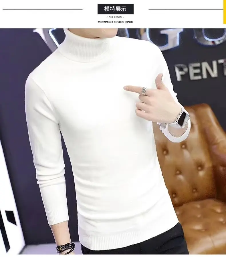 Men's Autumn and Winter New Style Men's Underwear Semi-knitted Bottom Sweater Thin Sweater Clothes Without Cashmere