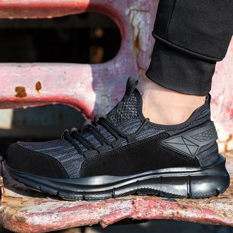 Work Safety Shoes Anti-Smashing Steel Toe Puncture Proof Construction Lightweight Breathable Sneakers shoes Men Women is Light