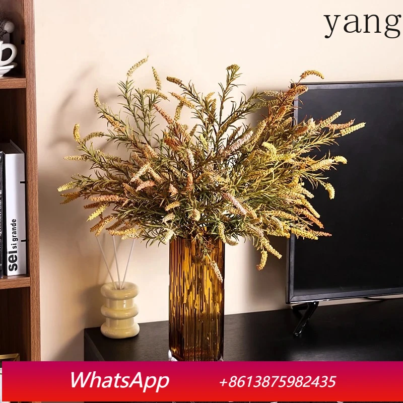 

Square glass vase amber plant pot dining table decoration