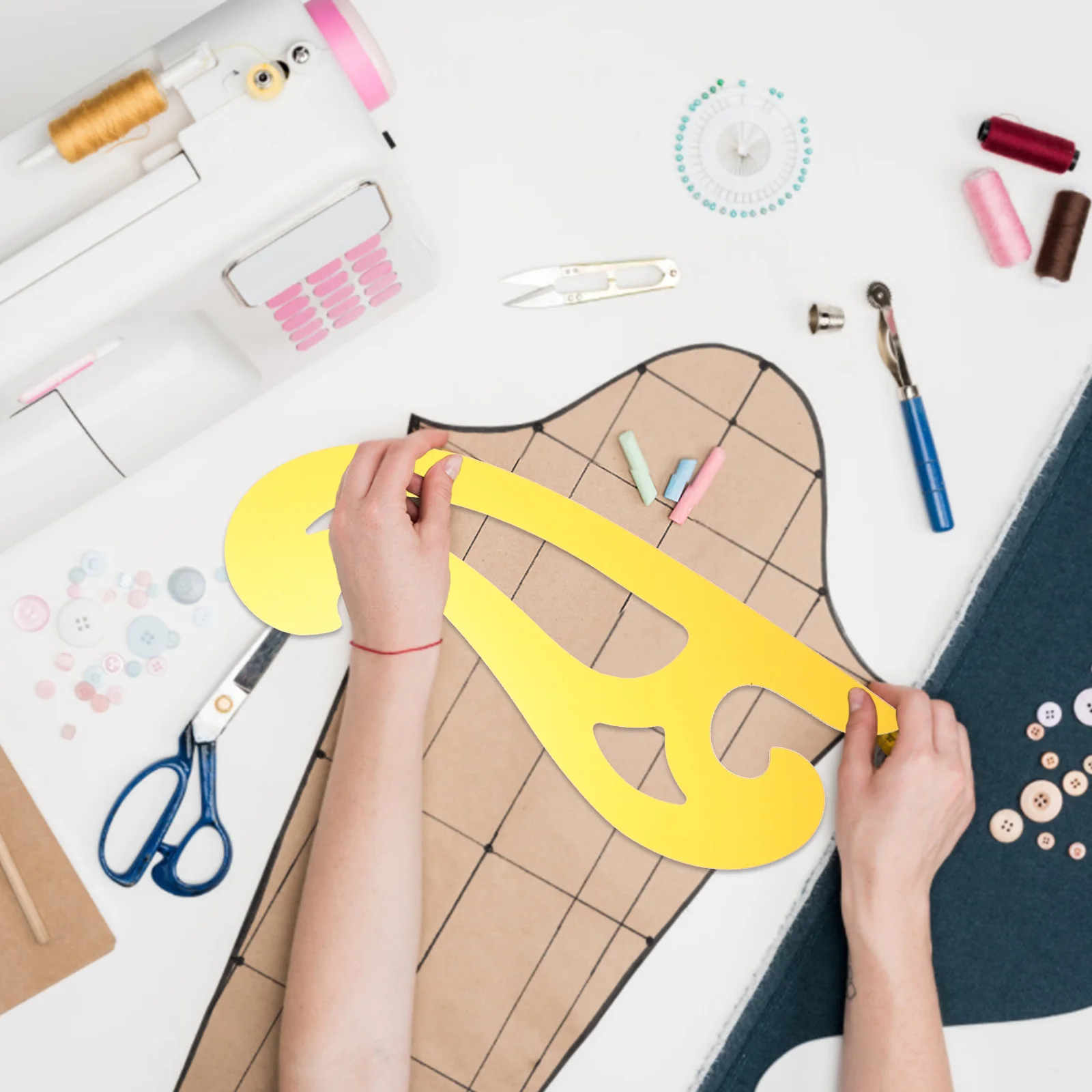 3 قطعة قالب منحنى فرنسي مجموعة مسطرة استنسل رسم لتصميم الأزياء أدوات صنع قالب الخياطة اليدوية الرسم #6