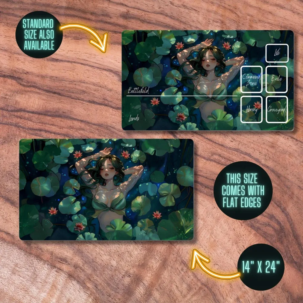 TCG Playmat, Lotus Beauty Themed TCG Playmat, Unofficial TCG Playmat, Trading Card Game Accessories, Anime Themed Card Playmat