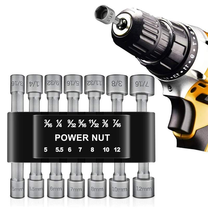 

CQMF-14PCS Powerful Socket Hexagonal Wrench Hexagonal Handle Screwdriver Socket Extension Rod Pneumatic Screwdriver Insert