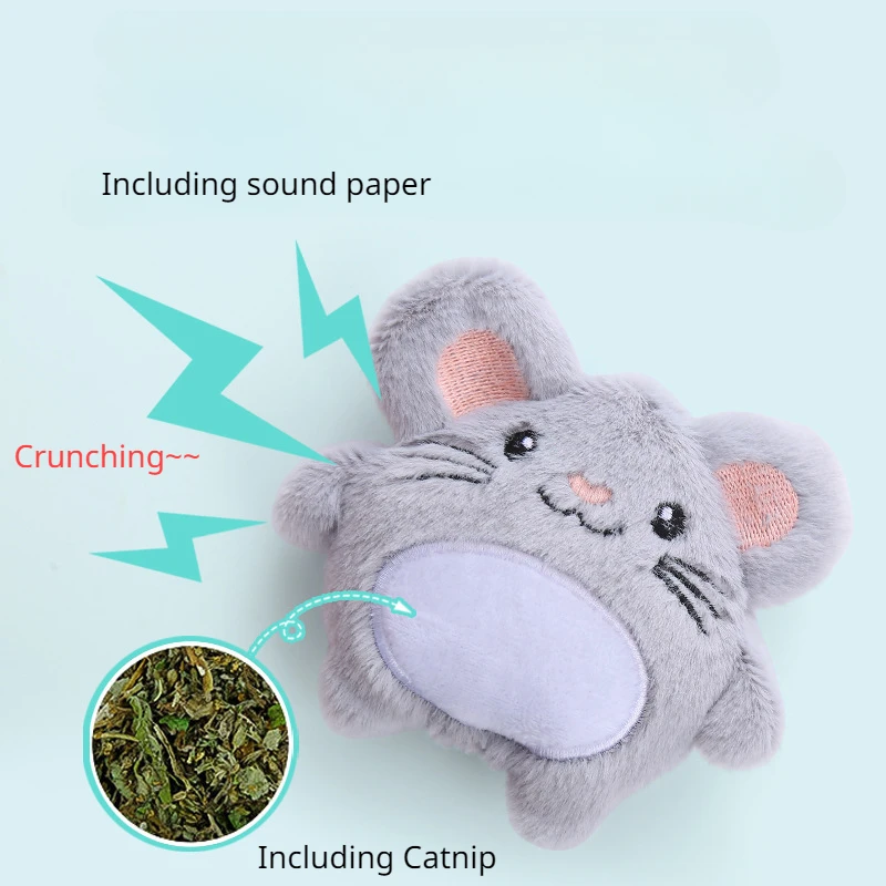 1Pc Catnip Sound Paper Plush Cat Toy Soft Solid Interactive Mice Mouse Toys for Kitten Funny Playing Mice Scratch Bite Pet Toy