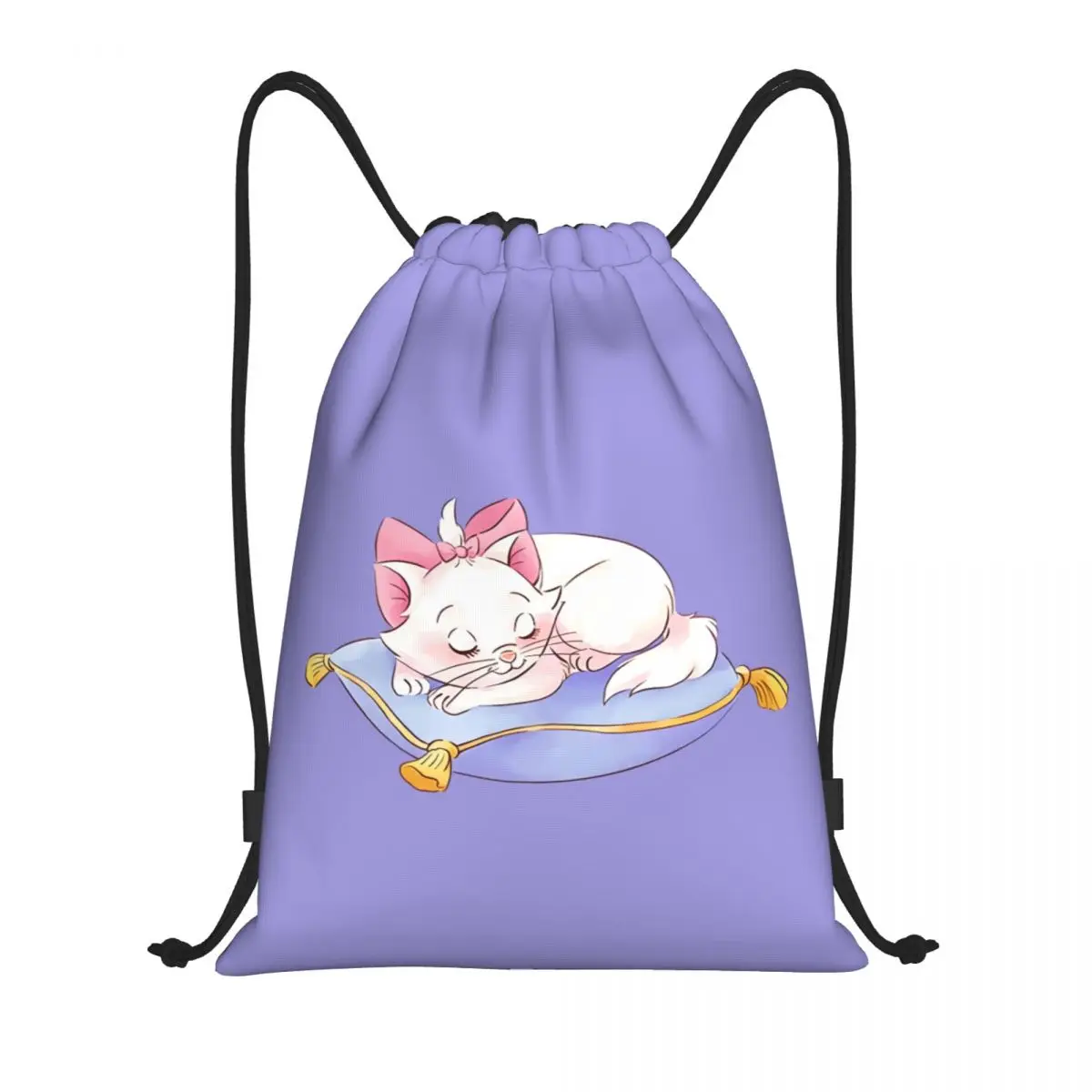 

Custom Marie Cat Drawstring Bags Men Women Portable Gym Sports Sackpack Animation Shopping Backpacks