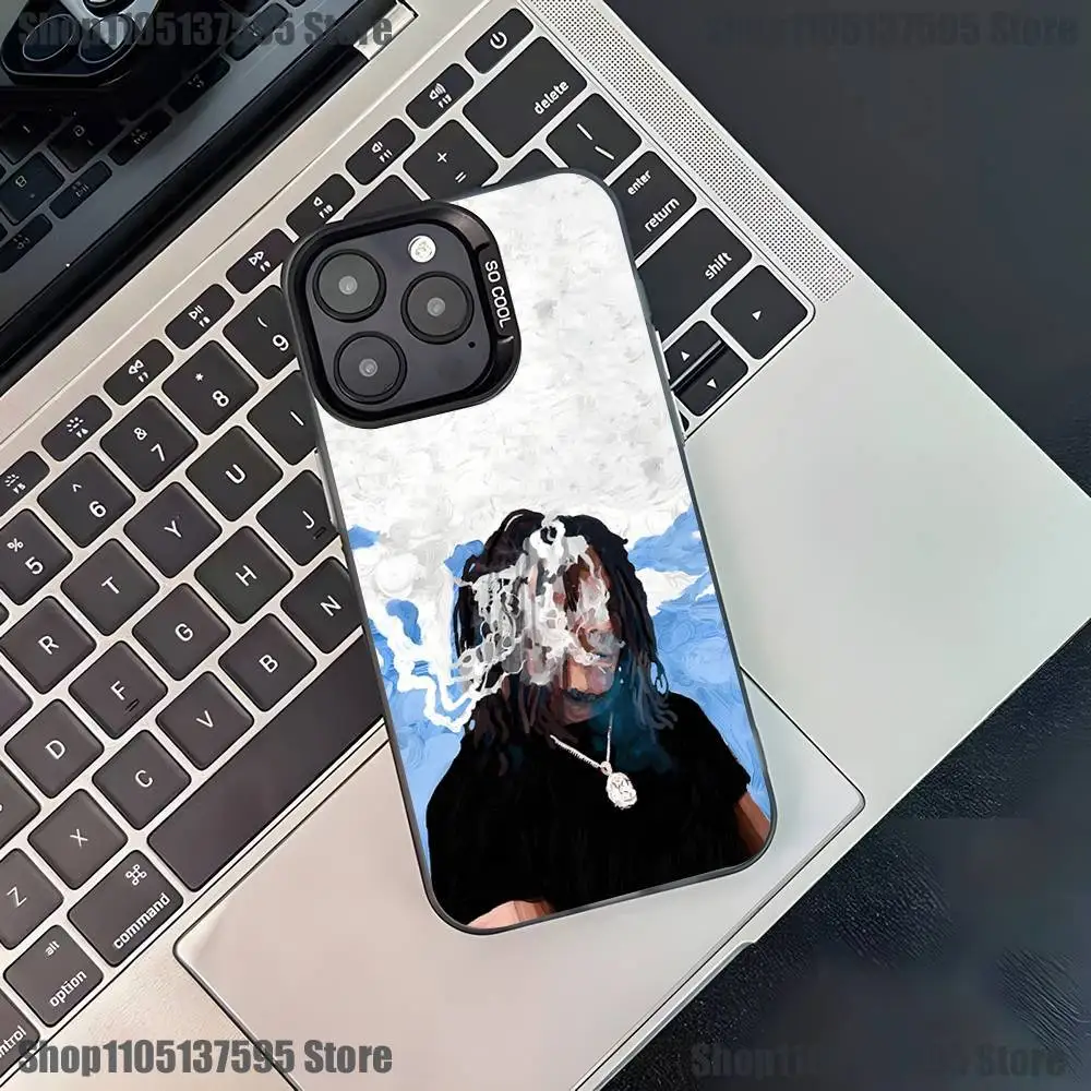 เคสโทรศัพท์ L-Lucki Rapper Gemini สำหรับ iPhone 17,16,15,14,13,12,11,Pro,XS,Max,Plus,Mini,SE4,E สีดำด้าน ป้องกันการกระแทก