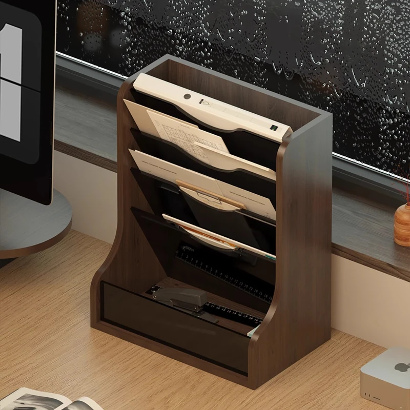 

Вертикальный настольный органайзер для файлов, вертикальный держатель для документов с корзинами для хранения, многофункциональный офисный стол для документов и книг