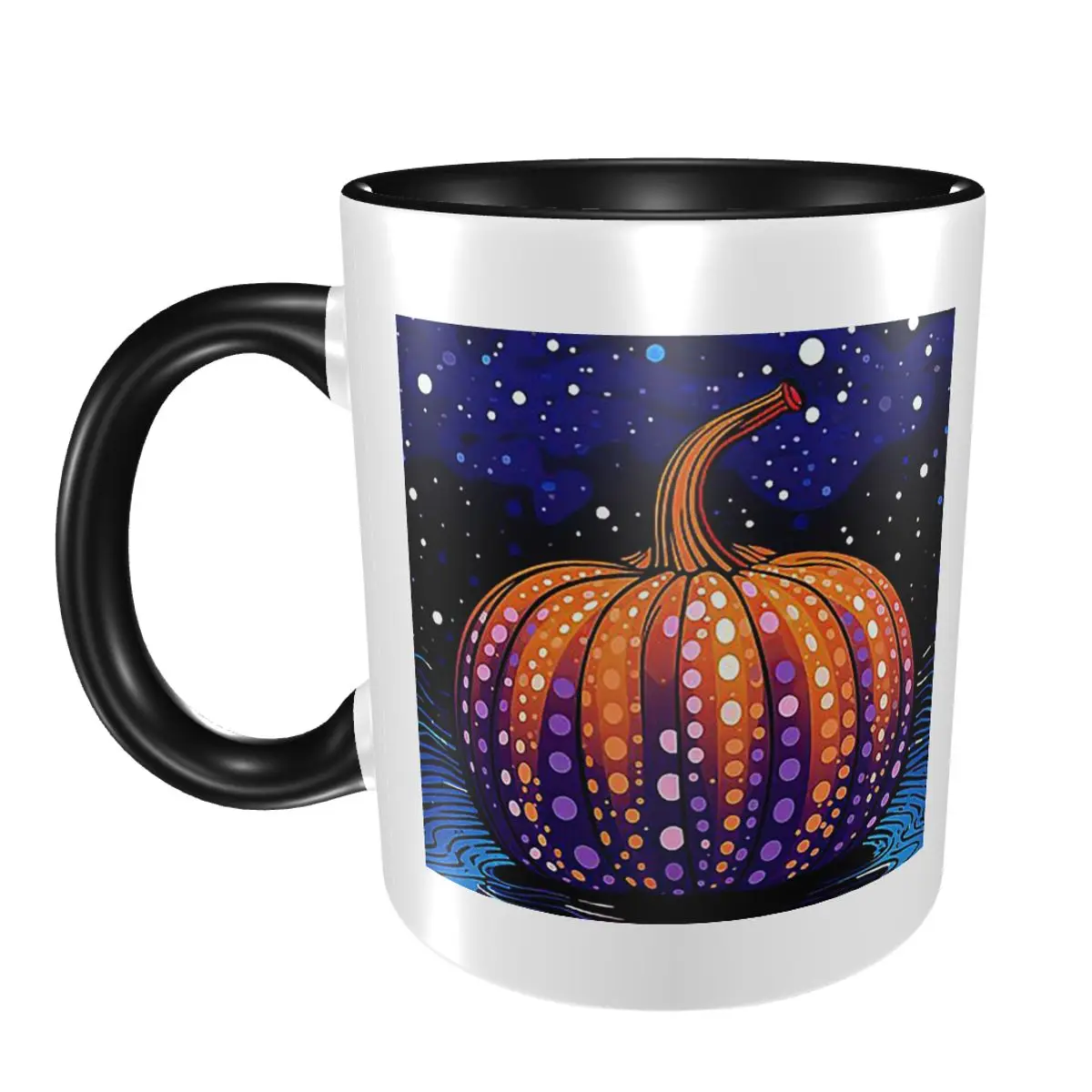 

Yayoi Kusama кружка в горошек с тыквой, забавные керамические кофейные чашки, чайные кружки, чашка для молока, посуда для напитков, подарок для друзей