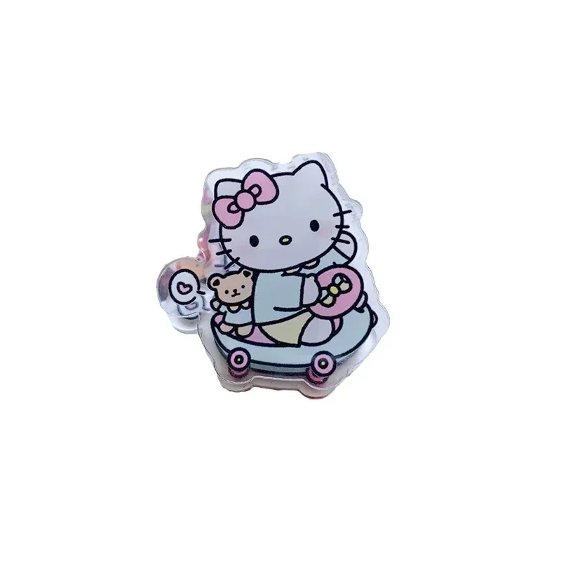 Hello Kitty My Melody Cinnamoroll Anime Kawaii Sanrio Acryl Zijdige Clip Leuke Kuromi Cartoon Bestand Houder Attachment Kinderen Speelgoed