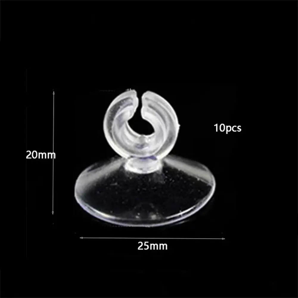 10pcs PVC Aquarium Sucker with Hook Clear Fish Tank Suction Cup Multi-specification Strong Adsorption Air Hose Clamp