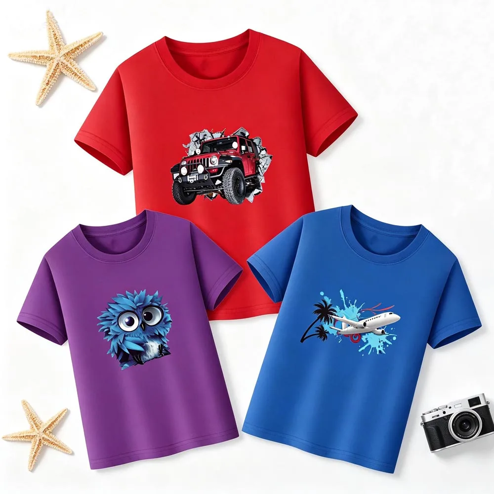 1 to 14 Years 100% Cotton Kids T Shirts for Boys Clothing Summer Short Sleeve Toddler Boy Tshirt Tank Animal Tee Sportswear Tops