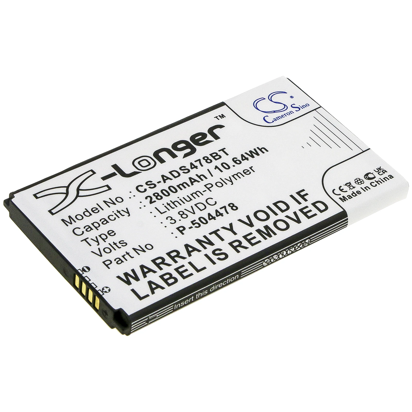 Cameron Sino Replacement Battery for ADT Command Secondary Color Touchs, Fits P/N P-504478