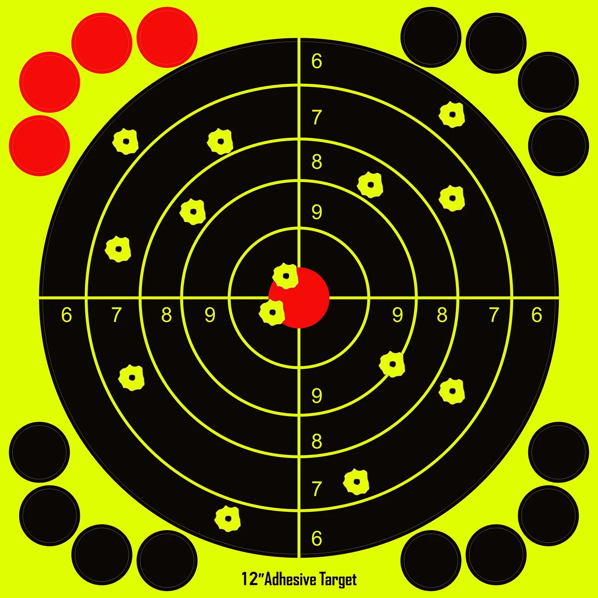 12x12 Inch Splatter Adhesive Targets Stickers Reactive Shooting Targets with Yellow Effect for Outdoor Indoor Shooting Practice