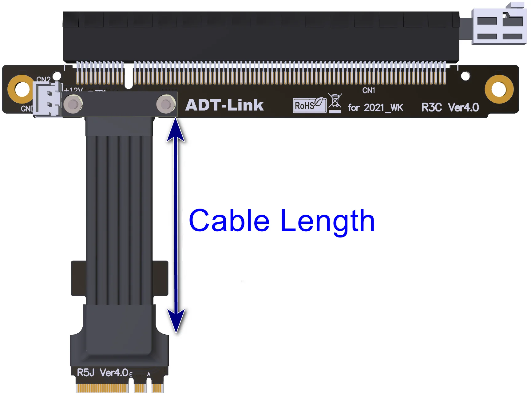 

Riser M.2-A E key Wifi to PCIE 4.0 X16 adapter extension cable PCI-e4.0 16X Gen4 8G/bps